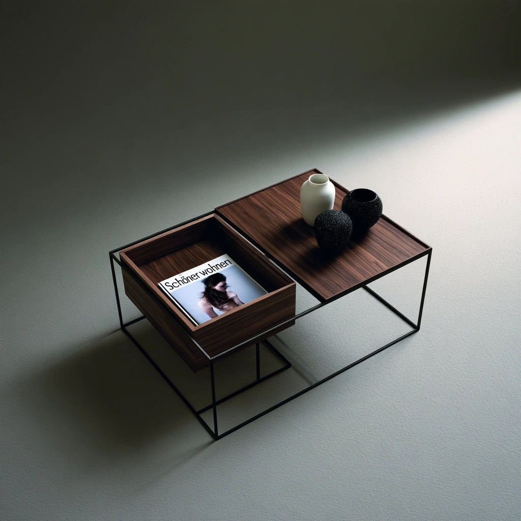 Salontafel van hout, kleur naturelbruin