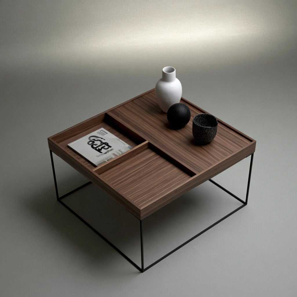 Salontafel van hout, kleur naturelbruin