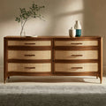 Ladekast van hout met eikenlook, kleur lichtbruin