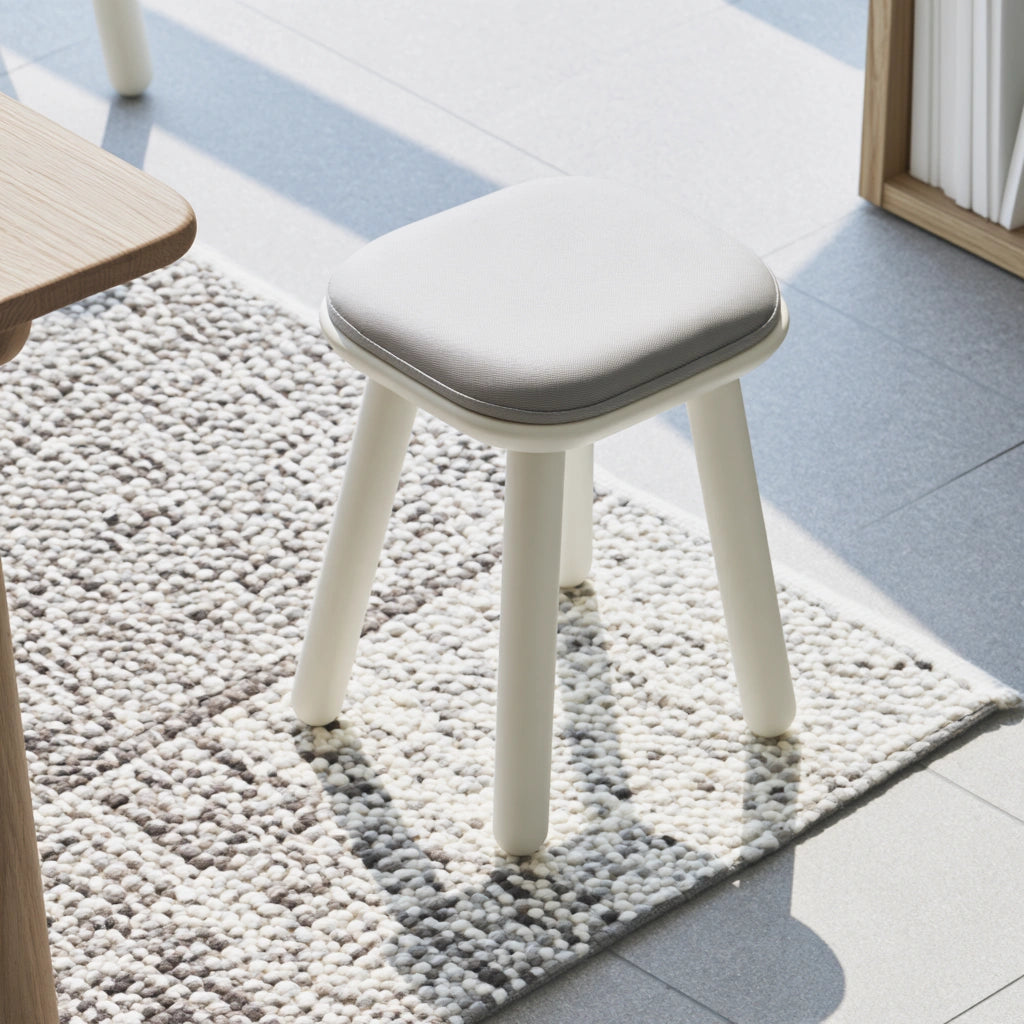 Compacte kruk van hout, kleur grijs