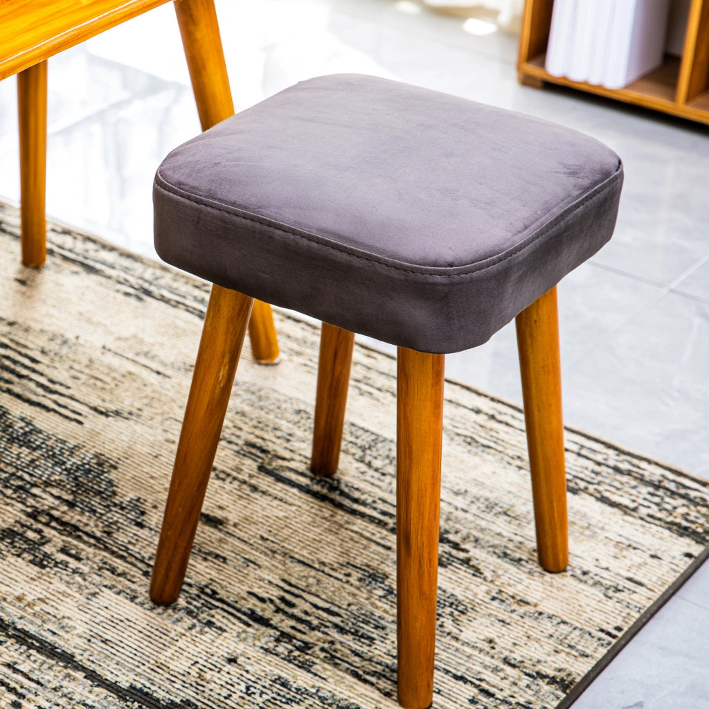 Compacte kruk van hout, kleur grijs