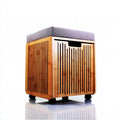 Compacte kruk van hout, kleur naturelbruin